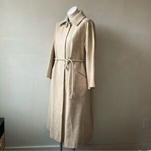 Sears Fashions | Vintage Oatmeal Off White Wool Belted Trench Coat